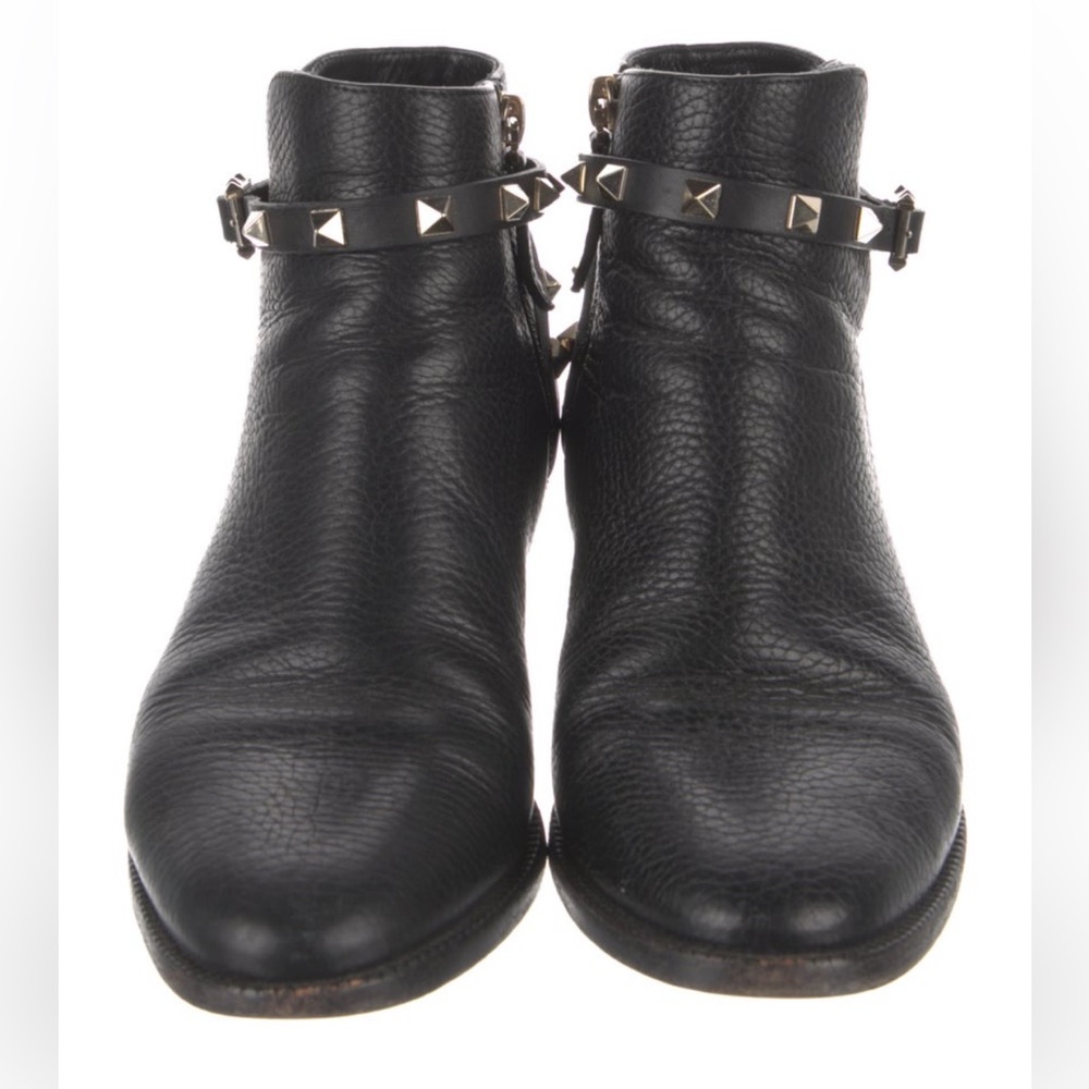 VALENTINO
Rockstud Accents Leather Moto Boots